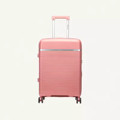British Traveller 3-Piece Polypropylene Luggage Set | 20”, 24”, 28” Lightweight Suitcases with 360° Spinner Wheels, TSA Lock, Water & Scratch Resistant | Durable Hard Shell Trolley Bags with Telescopic Handle - Pink-4