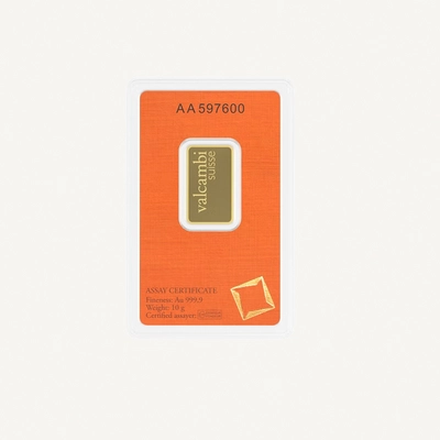 Valcambi Suisse 10g 24K (999.9) Pure Minted Gold Bar - Variable Design-1