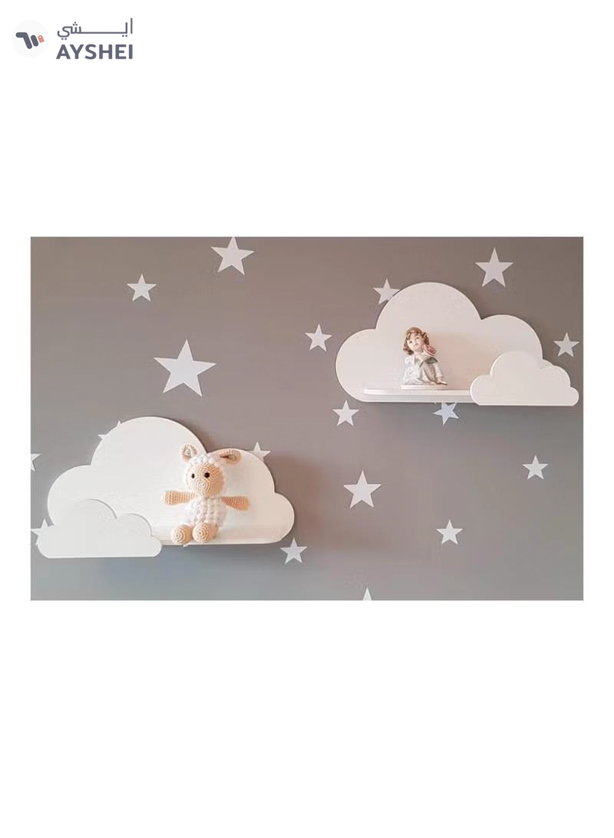 Eworld Set of 2 Wooden White Floating Shelves with water-resistant-4-4