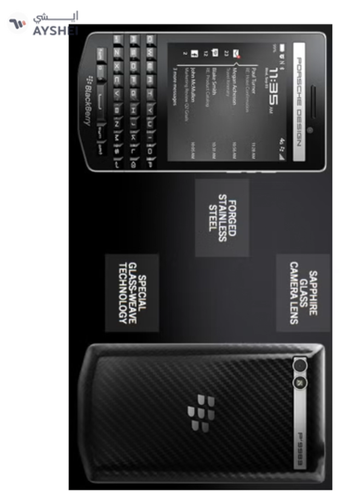 BlackBerry Porsche Design P9983 Black 2GB RAM 64GB 4G LTE, En-Ar Keyboard-3-3