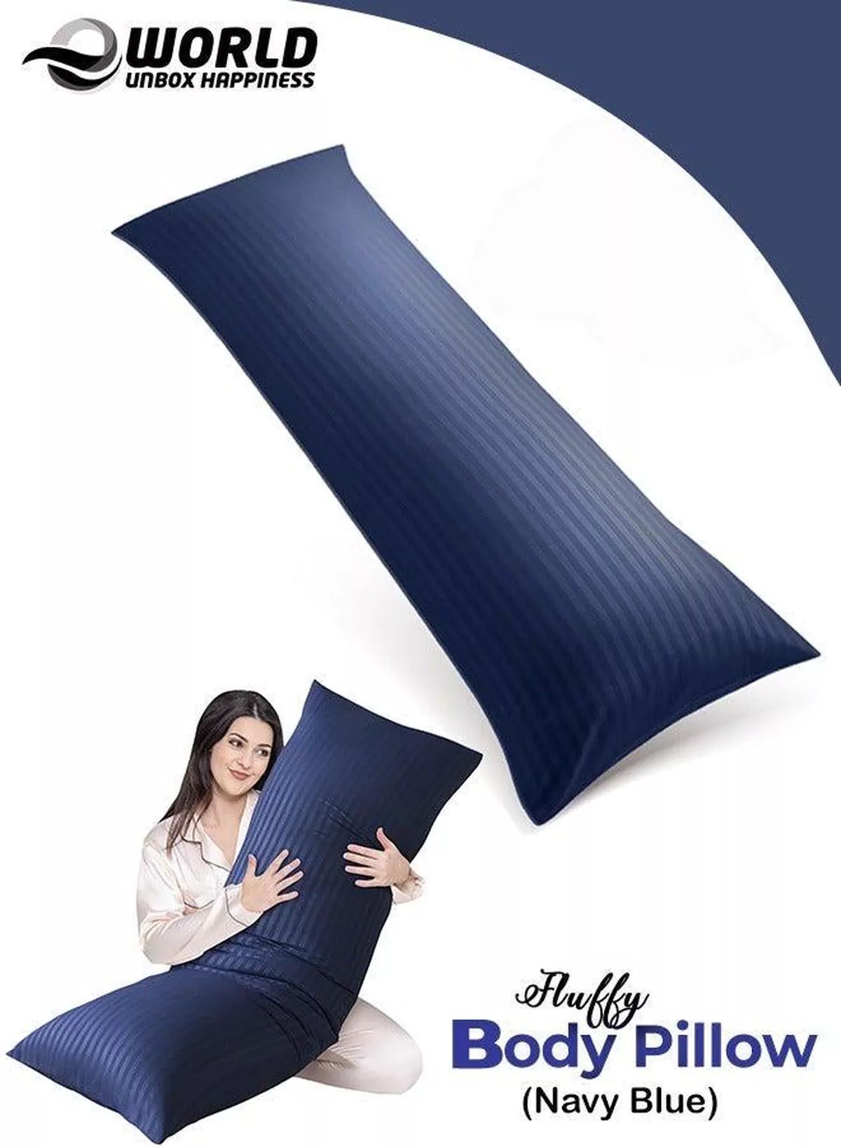 Premium Full Body Pillow for Adults, Ultra-Smooth Polyester Fiber, Breathable & Ideal for Side Sleepers, with Ultra-Soft Cotton Cover, Available in Multiple Colors, 120x45 cm-1-1