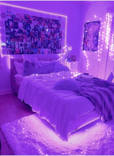 Yuwell Led Strip Light For Home And Bedroom Decoration 12W SMD 2835 128 LEDS 24VDC CRI 90 5 Meter Roll IP20 Purple-2
