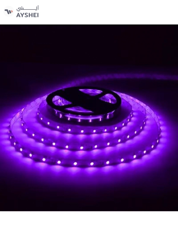 Yuwell Led Strip Light For Home And Bedroom Decoration 12W SMD 2835 128 LEDS 24VDC CRI 90 5 Meter Roll IP20 Purple