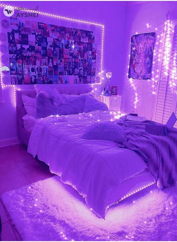 Yuwell Led Strip Light For Home And Bedroom Decoration 12W SMD 2835 128 LEDS 24VDC CRI 90 5 Meter Roll IP20 Purple