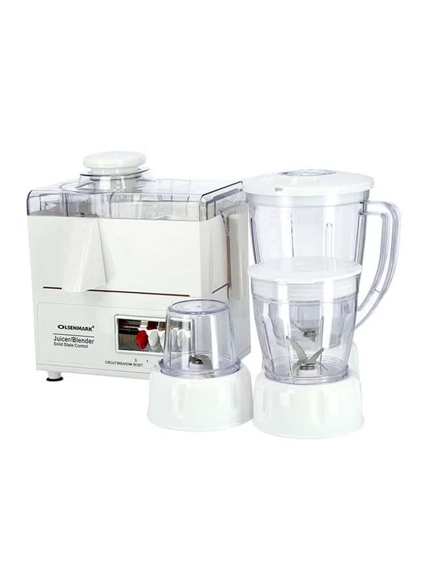 Olsenmark 4 In 1 Food Processor, Stainless Steel Blades, Safety Lock Protection, Powerful Motor, Overheat Protection, High Performance Filter 650 W OMSB2137C White/Clear/Black