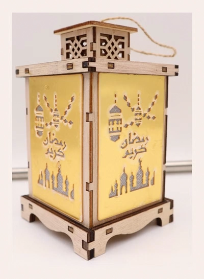 Yuwell Wooden Ramadan Lantern Ramadan Kareem Decoration Light Eid Decoration Lantern Lamp For Indoor And Outdoor Use Decoration Ramadan Light-4