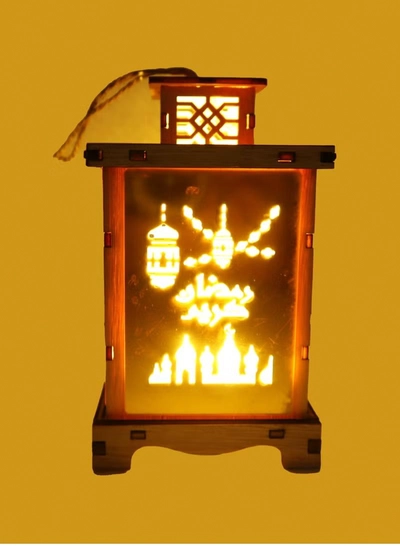 Yuwell Wooden Ramadan Lantern Ramadan Kareem Decoration Light Eid Decoration Lantern Lamp For Indoor And Outdoor Use Decoration Ramadan Light-2