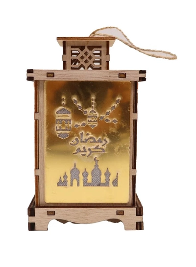 Yuwell Wooden Ramadan Lantern Ramadan Kareem Decoration Light Eid Decoration Lantern Lamp For Indoor And Outdoor Use Decoration Ramadan Light-0