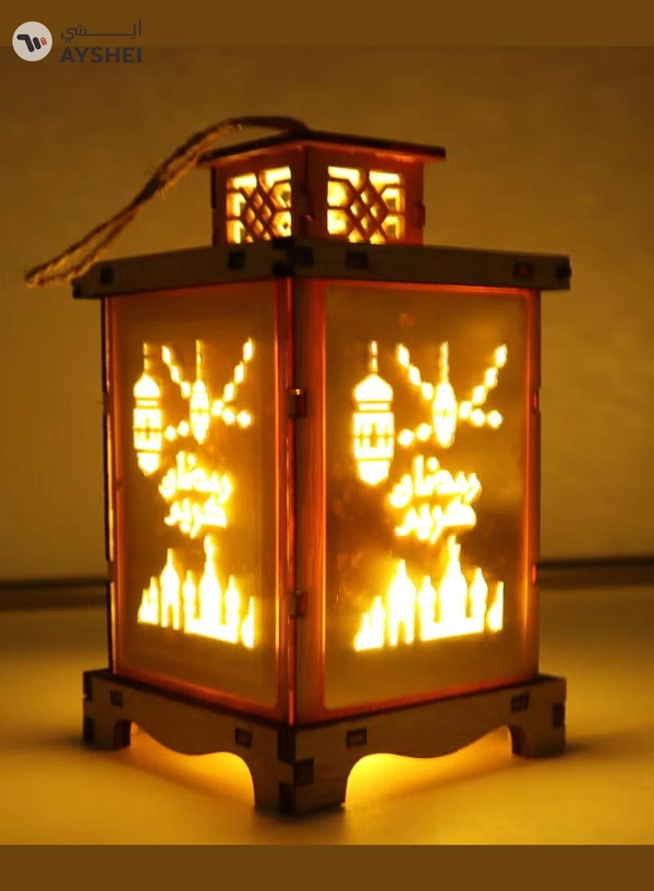 Yuwell Wooden Ramadan Lantern Ramadan Kareem Decoration Light Eid Decoration Lantern Lamp For Indoor And Outdoor Use Decoration Ramadan Light