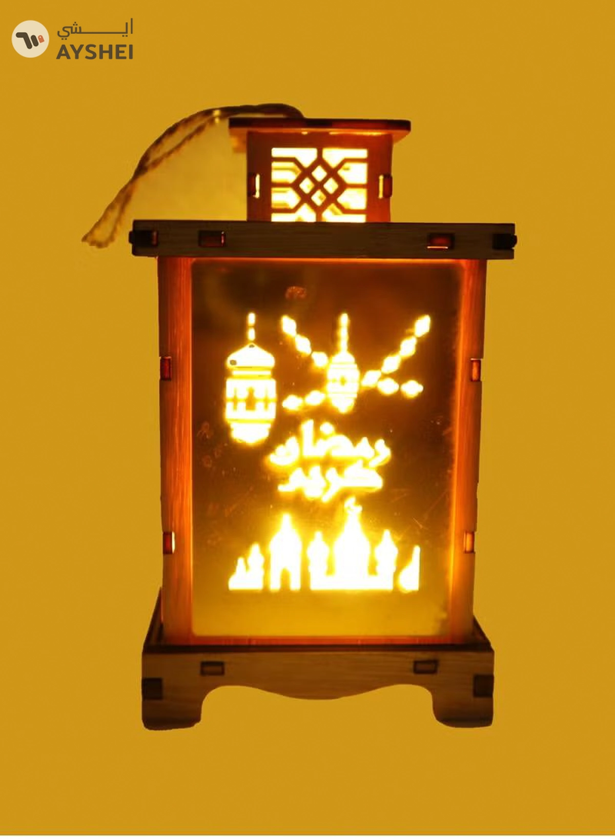 Yuwell Wooden Ramadan Lantern Ramadan Kareem Decoration Light Eid Decoration Lantern Lamp For Indoor And Outdoor Use Decoration Ramadan Light-2-2