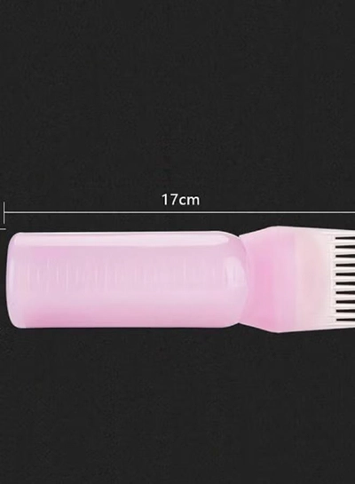 Voberry 3-Piece Hair Dye Bottle And Brush Applicator Set White/Pink/Blue 17cm-4