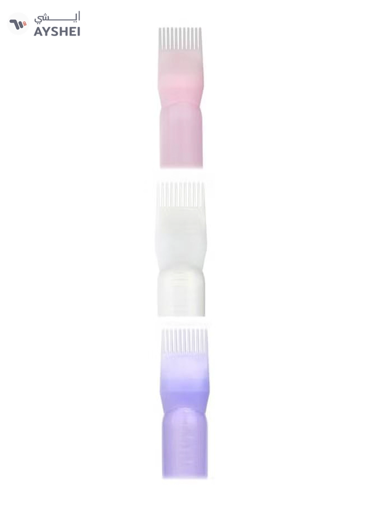 Voberry 3-Piece Hair Dye Bottle And Brush Applicator Set White/Pink/Blue 17cm-2-2