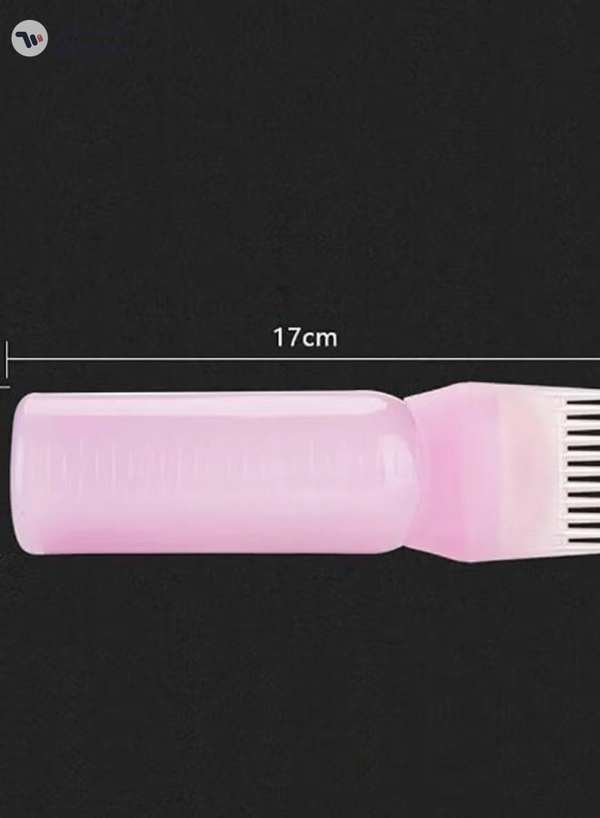 Voberry 3-Piece Hair Dye Bottle And Brush Applicator Set White/Pink/Blue 17cm