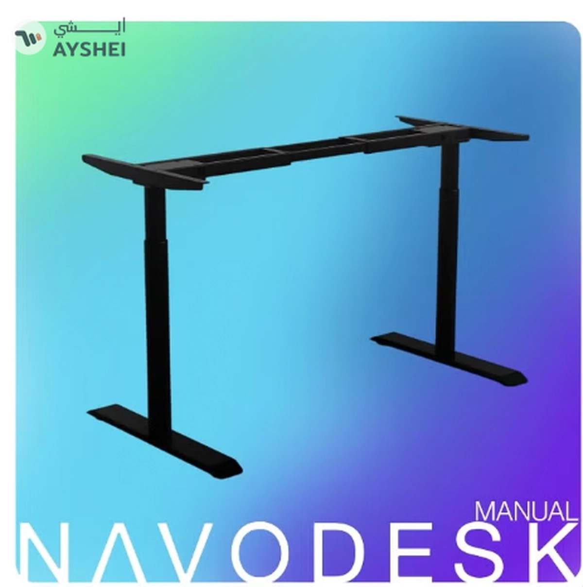 Navodesk Basic Standing Desk Frame, Manual Height Adjustable Sit to Stand Desk-3-3