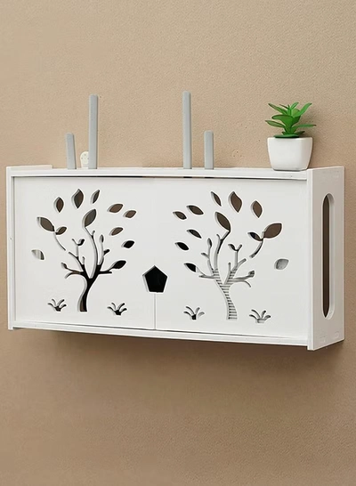 Eworld Stylish Wall Mounted Router Rack for Wi Fi Router, Set-Top Box, Light Cat Box and More-2