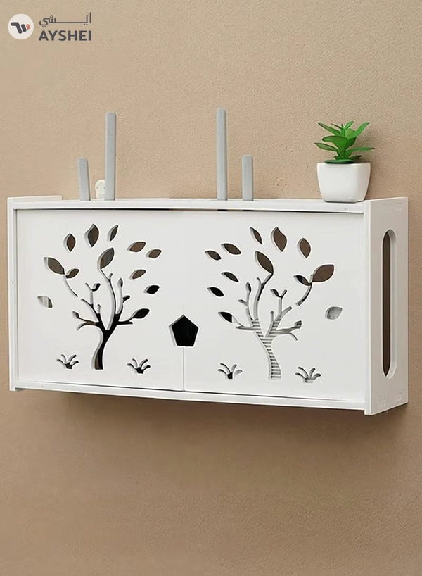 Eworld Stylish Wall Mounted Router Rack for Wi Fi Router, Set-Top Box, Light Cat Box and More