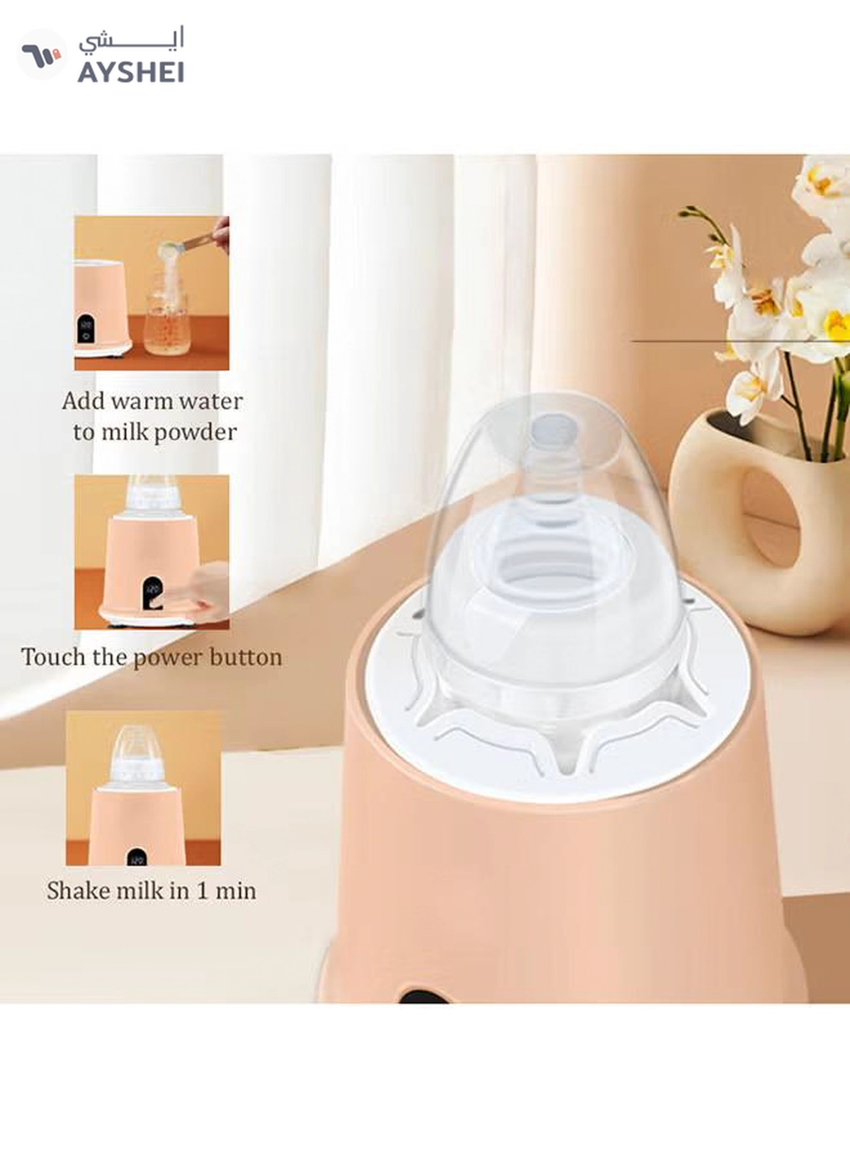 Kiddoz Electric Baby Milk Warmer, Rose Pink-1-1