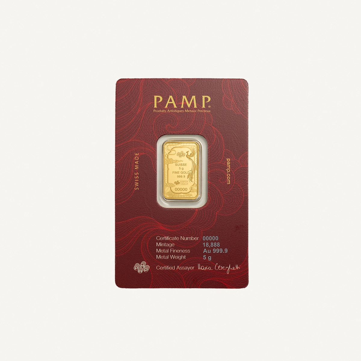 PAMP Good Luck Phoenix 5g Gold Bar-1-1