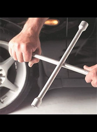 ABBASALI Auto Car Van Truck Tire Tyre Cross Lug 4 Way Nut Wrench-1