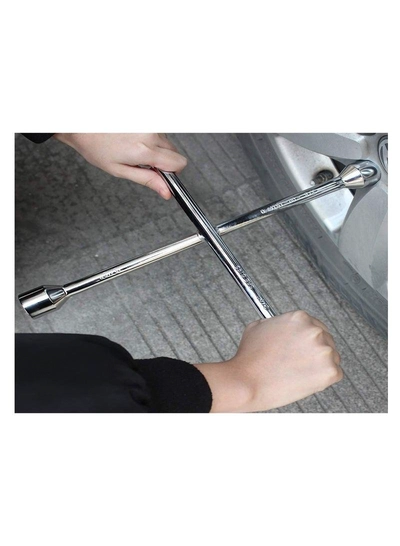 ABBASALI Auto Car Van Truck Tire Tyre Cross Lug 4 Way Nut Wrench-2