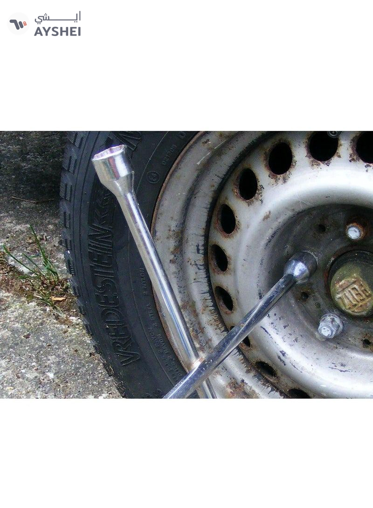 ABBASALI Auto Car Van Truck Tire Tyre Cross Lug 4 Way Nut Wrench-3-3