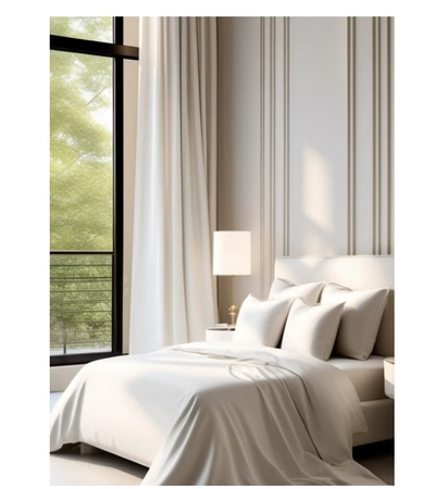 Raymond Home Queen Size Super Soft 210 TC Satin Pure Cotton Fitted sheet-1