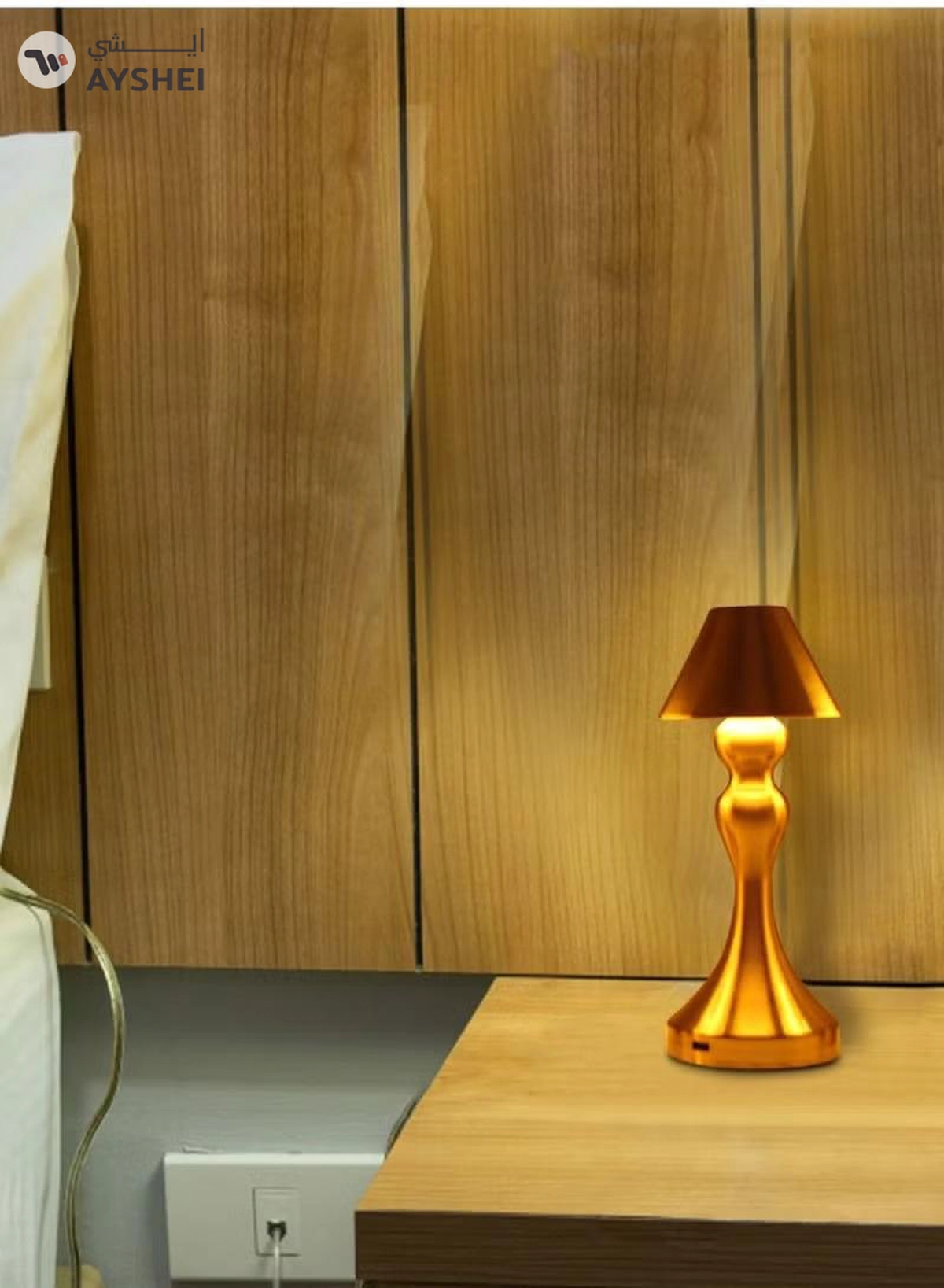 Yuwell Touch Sensor Bar Table Lamp Portable Cordless Rechargeable Battery LED Table Lamp Night Lights Bedroom Bedside And Restaurant 3 Light Intensities Tactile Switch Desk Lamp-2-2