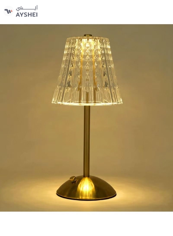 Yuwell Crystal Table Lamp Acrylic Touch Lamp Portable Led Table Lamp With 3 Light Color Modes With Touch Sensor 3-Levels Brightness Desk Lamp For Room Party And Restaurant Decor