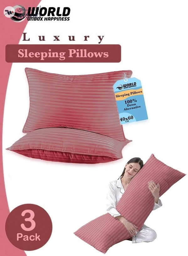Eworld 3-piece Bedding Set Includes 2 Premium Bed Pillows & 1 Full-Body Pillow for Adults