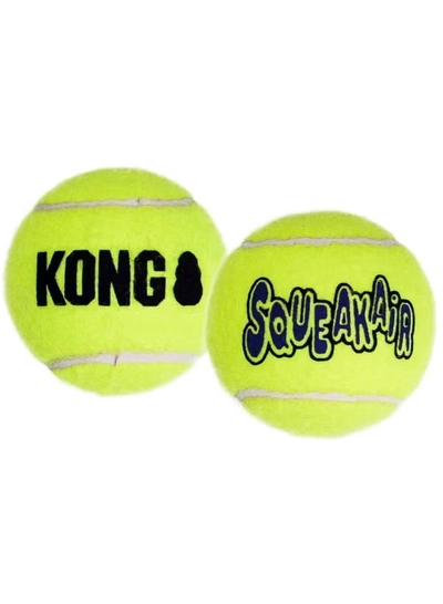 Kong Squeakair Balls - Dog Toy Premium Squeak Tennis Balls, Gentle on Teeth - For Medium Dogs (3 Pack)-1