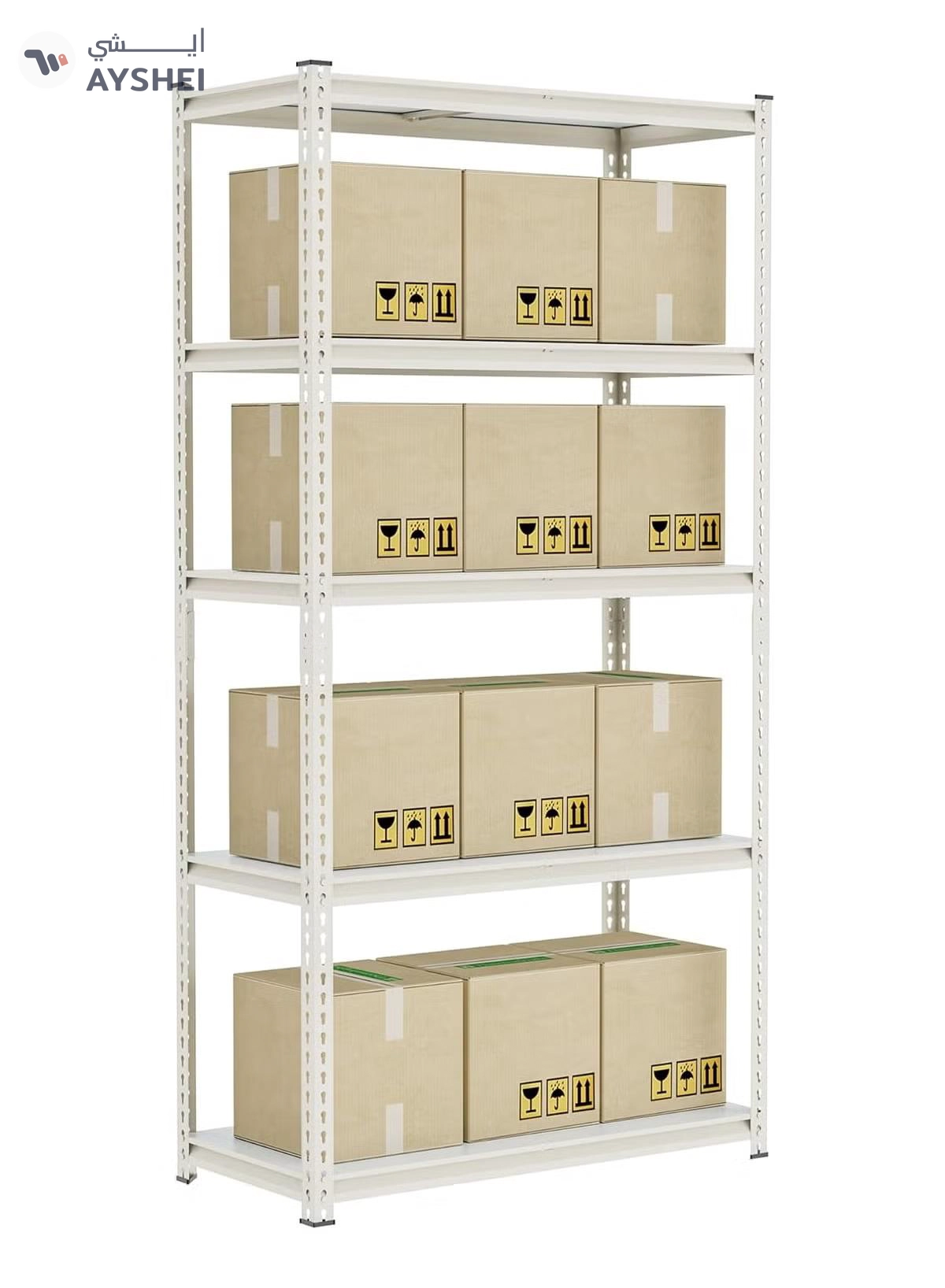 DubaiGallery 5-tier Metal Shelving Unit Adjustable Garage Storage Utility Rack Heavy Duty Shelves Organization Multipurpose Shelf Warehouse Basement Kitchen Living Room pantry-3-3