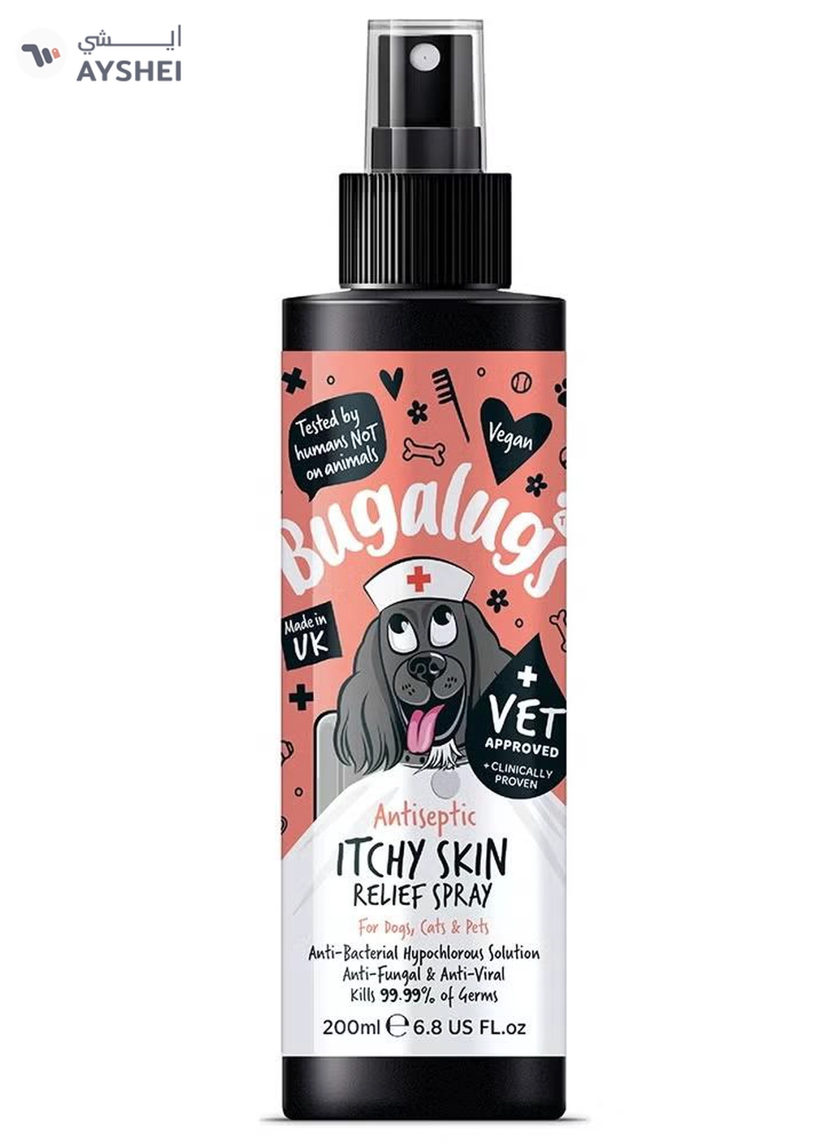  BUGALUGS Antiseptic Itchy Skin Spray 200ml (6.8 Fl Oz)