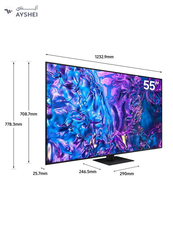 Samsung Smart TV, QLED, Q70D, 55 Inch, 2024, 100% Color Volume with Quantum Dot, 4K AI Upscaling, Tizen OS, Motion Xcelerator 120Hz QA55Q70DAUXZN Titan Gray