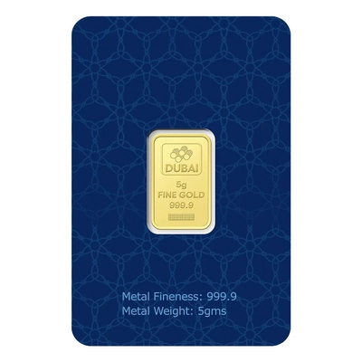 Dubai Gold 5 Grams Pure 999.9 Fine Gold Bar-0