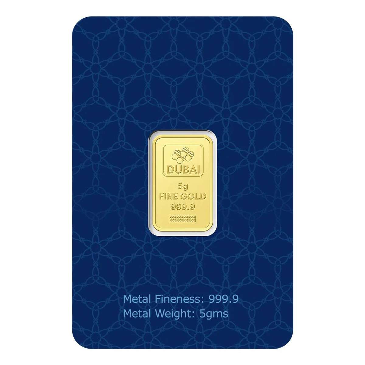 Dubai Gold 5 Grams Pure 999.9 Fine Gold Bar-0-0