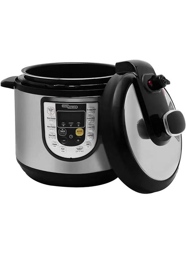 SUPER GENERAL Electric Pressure Cooker 6.0 L 1000.0 W SGEC60DM Silver/Black