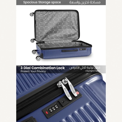 Para John AERIS 3-Piece Hard Shell Luggage Set | ABS+PC Travel Suitcases with 8 Spinner Wheels-4