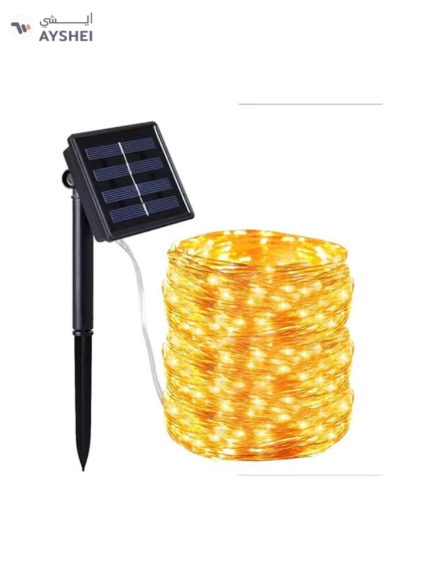 Yuwell Solar Powered String Lights, 100 LED Copper Wire Lights, Waterproof Starry String Fairy Lights, Indoor/Outdoor Decoration Lights For Gardens, Patios, Homes, Parties 10 Meter 32.80 FT