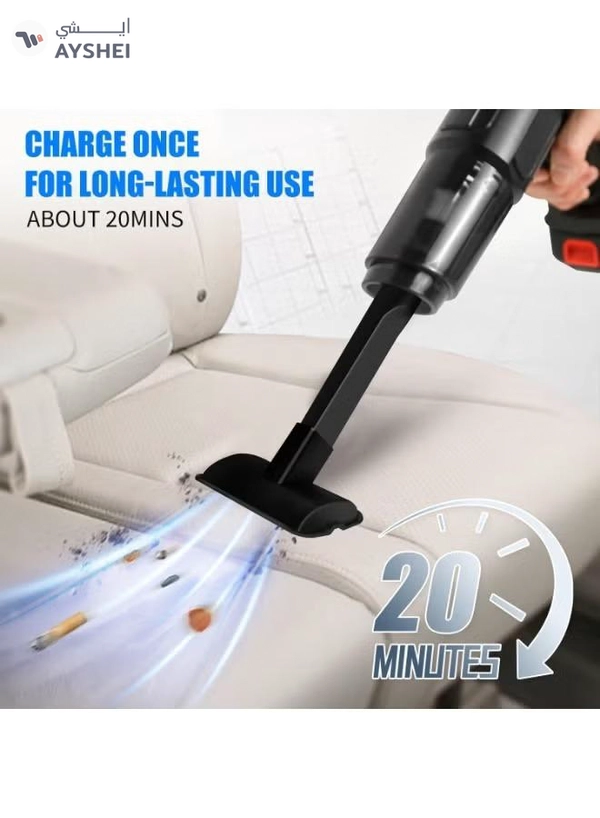 Eworld Portable Cordless Car Vacuum Cleaner 48Vf – High-Power 3-in-1 Handheld Mini Vacuum 
