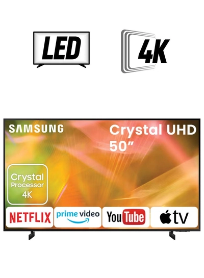 Samsung 50-Inch Crystal UHD 4K Flat Smart TV UA50AU8000UXEG Black-0