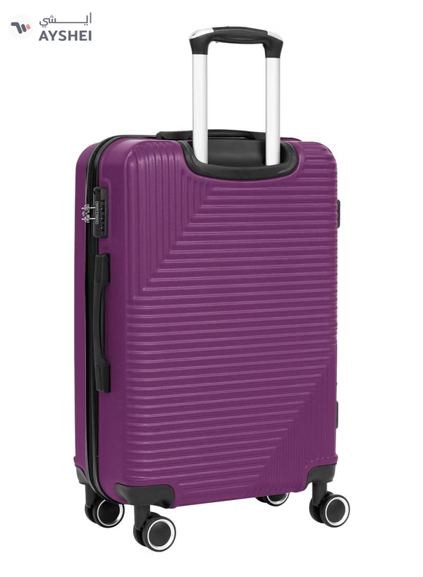 PARAJOHN ABS Material 3-Piece Hardsided Luggage Set | 4-Wheel Spinner Trolley | Small (10kg), Medium (20kg), Large (30kg)Purple