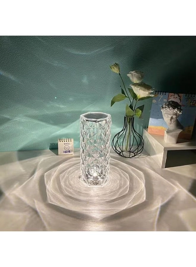 Arabest Rose Diamond USB Charging Table Lamp White 21 x 9 x 9cm-0