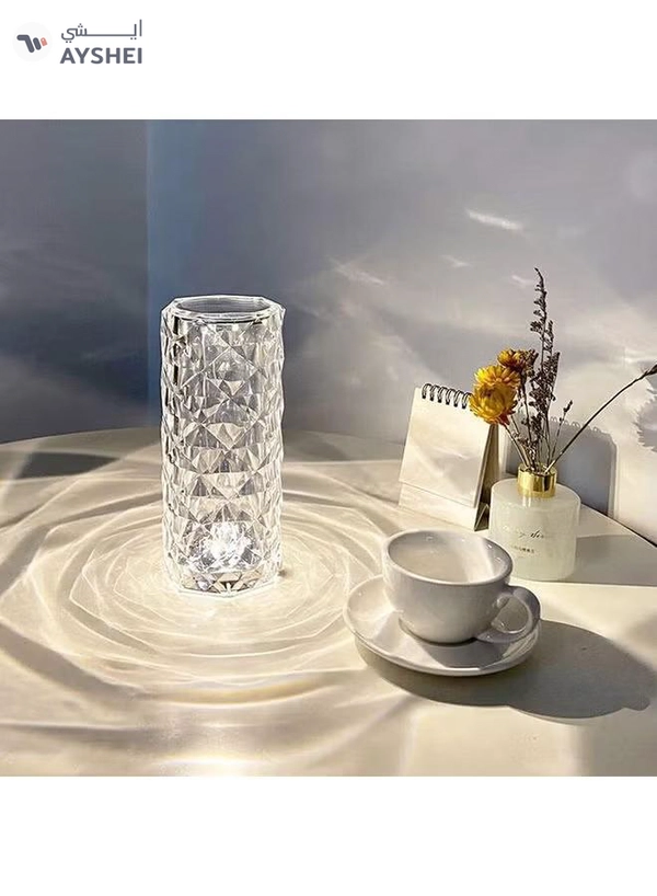 Arabest Rose Diamond USB Charging Table Lamp White 21 x 9 x 9cm