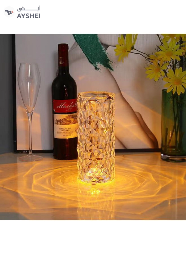Arabest Rose Diamond USB Charging Table Lamp White 21 x 9 x 9cm