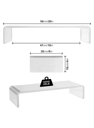 Eworld Clear Acrylic Monitor Stand Riser for PC, Computer Monitor-1
