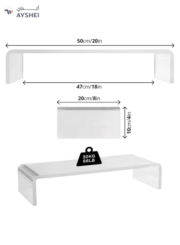 Eworld Clear Acrylic Monitor Stand Riser for PC, Computer Monitor