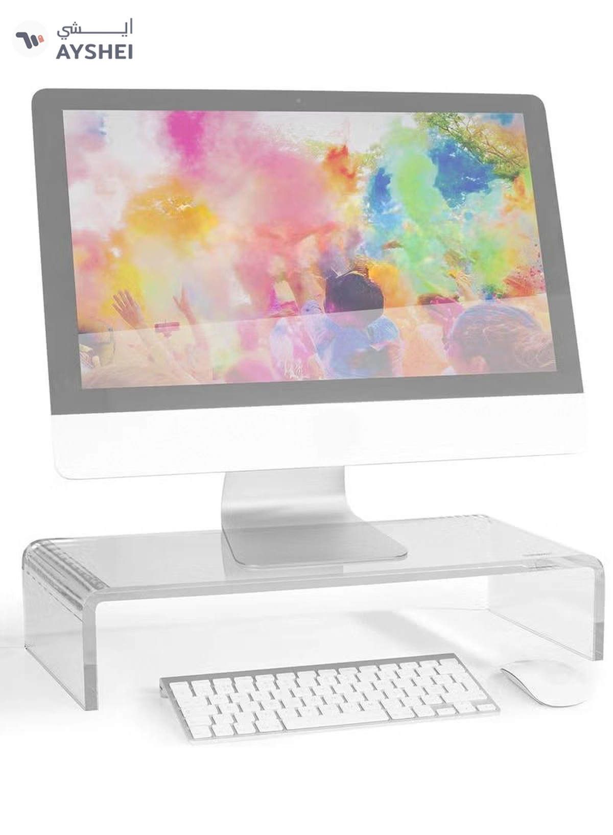 Eworld Clear Acrylic Monitor Stand Riser for PC, Computer Monitor-6-6