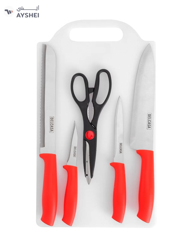 Delcasa 6-Piece Kitchen Tools Set with Cutting Board- DC3207