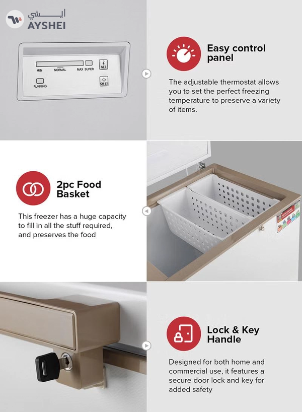 GEEPAS 550L Double Door Chest Freezer| Frozen Temperature -18°C HCF and FCKW Free| Highly Efficient Monolithic Foaming and Compressor Switch Off Function| Includes Lock and Key, 2 Food Baskets| 1 Year Warranty 550 L 230 W GCF55019WAH White