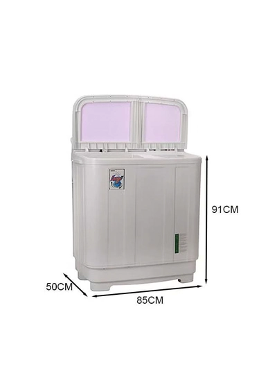 GEEPAS Twin Tub Semi-Automatic Washing Machine- GSWM6466| Hidden Control Panel and Semi-Automatic Top Load Washing Machine| Spin Capacity: 7.0 KG| White 400 W GSWM6466 White 400 W GSWM6466 White-1